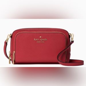 ❤️ NWT Red Kate Spade Staci Dual Zip Around Crossbody
